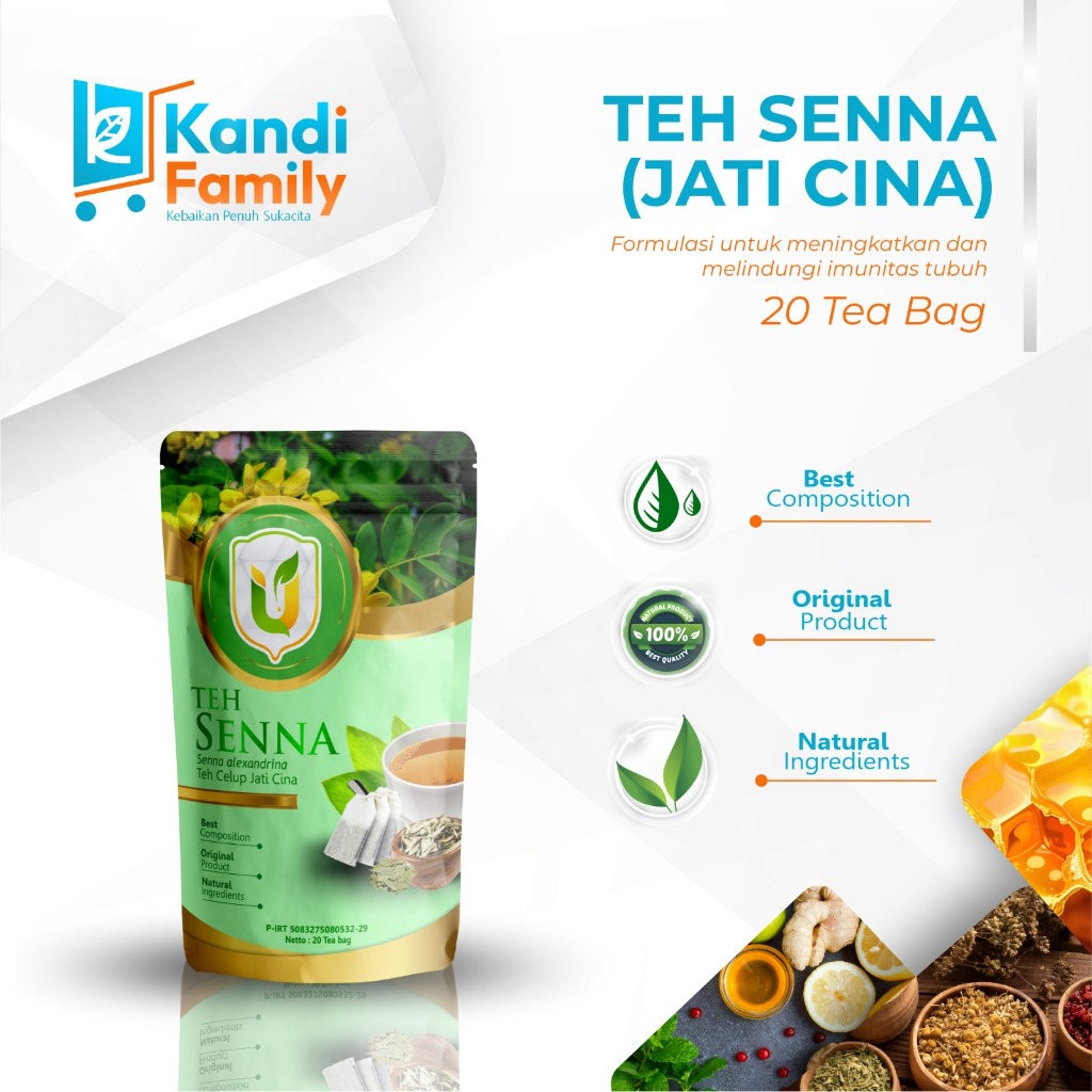 

Teh Jati Cina Senna Tea Herbal Asli Tradisional Premium Organik Isi 20 Bag