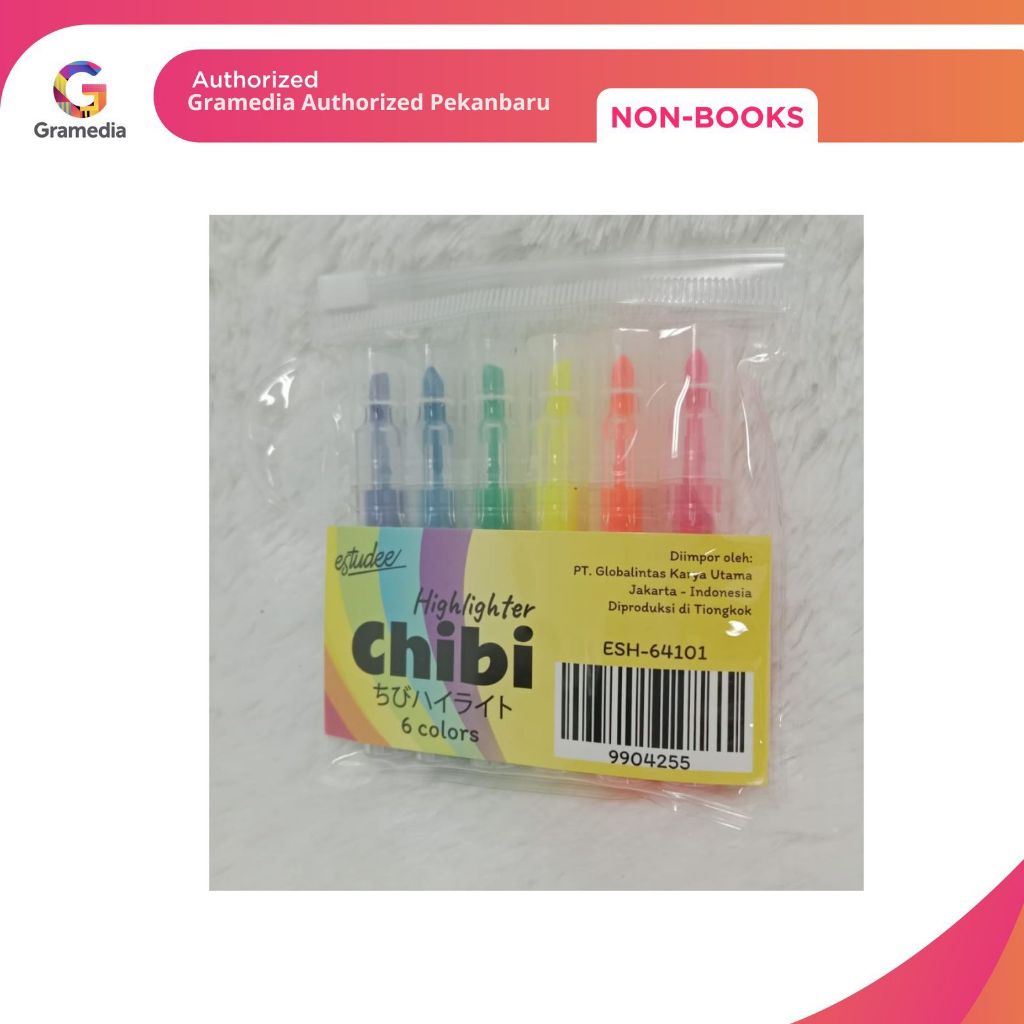 

Gramedia Pekanbaru - ESTUDEE CHIBI HIGHLIGHTER SET/6COLOR ESH-64101