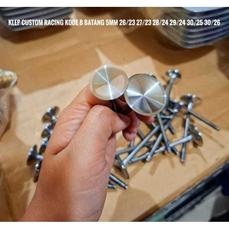 KLEP RACING BOYRENK TYPE B / VALVE RACING / KLEP CUSTOME BATANG 5MM UKURAN KLEP 26/23-27/23-28/24-29