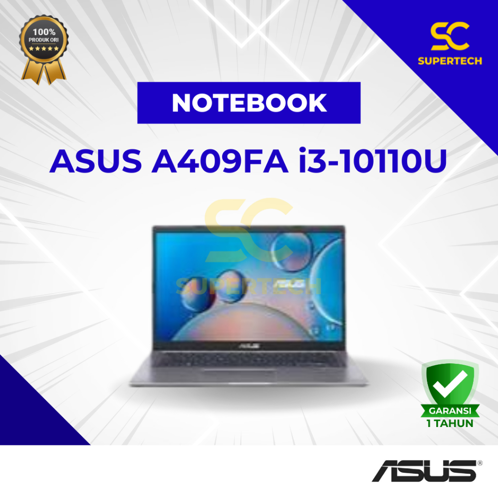 NOTEBOOK ASUS A409FA i3-10110U 4GB 256GB 15.6FHD W10 OHS