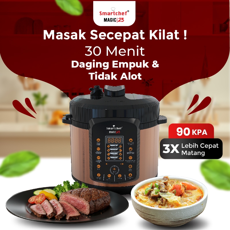 Smart Chef Pemanas Makanan Peralatan Dapur Multifungsi Temurah Berkualitas Premium 5 Liter Presto Ay