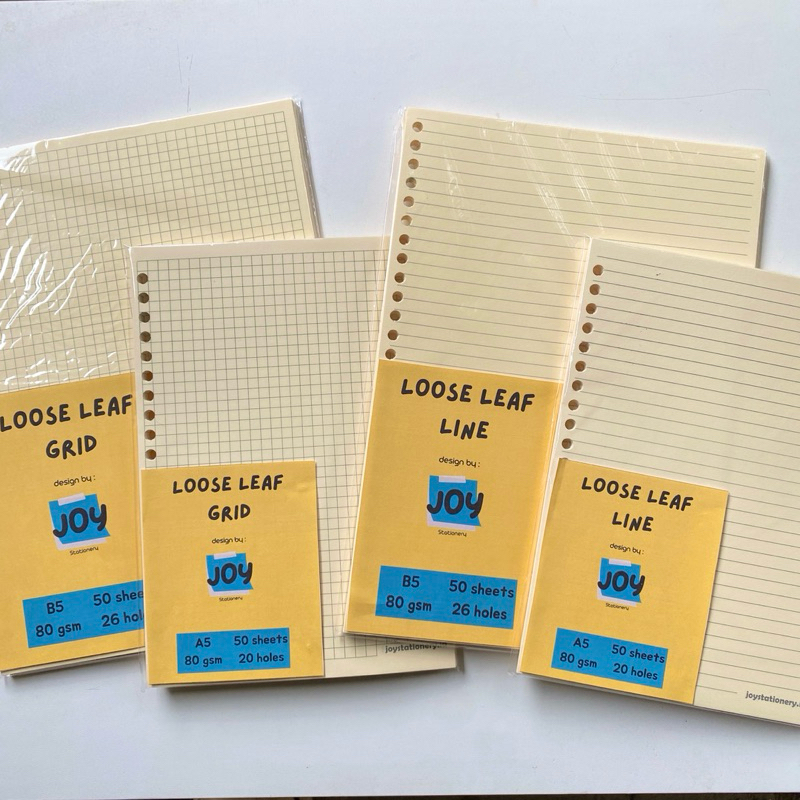 

[JS] LOOSE LEAF IVORY PASTEL A5 B5 / KERTAS BINDER PUTIH GADING / ISI BINDER 50 LEMBAR / ISI BINDER A5 B5