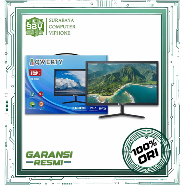 LED Monitor Qwerty HDMI | 24inc/22inc/19inc | Garansi Resmi