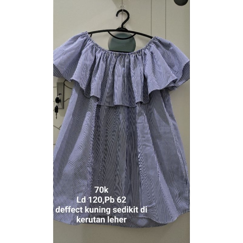 Atasan Salur Babydoll Biru