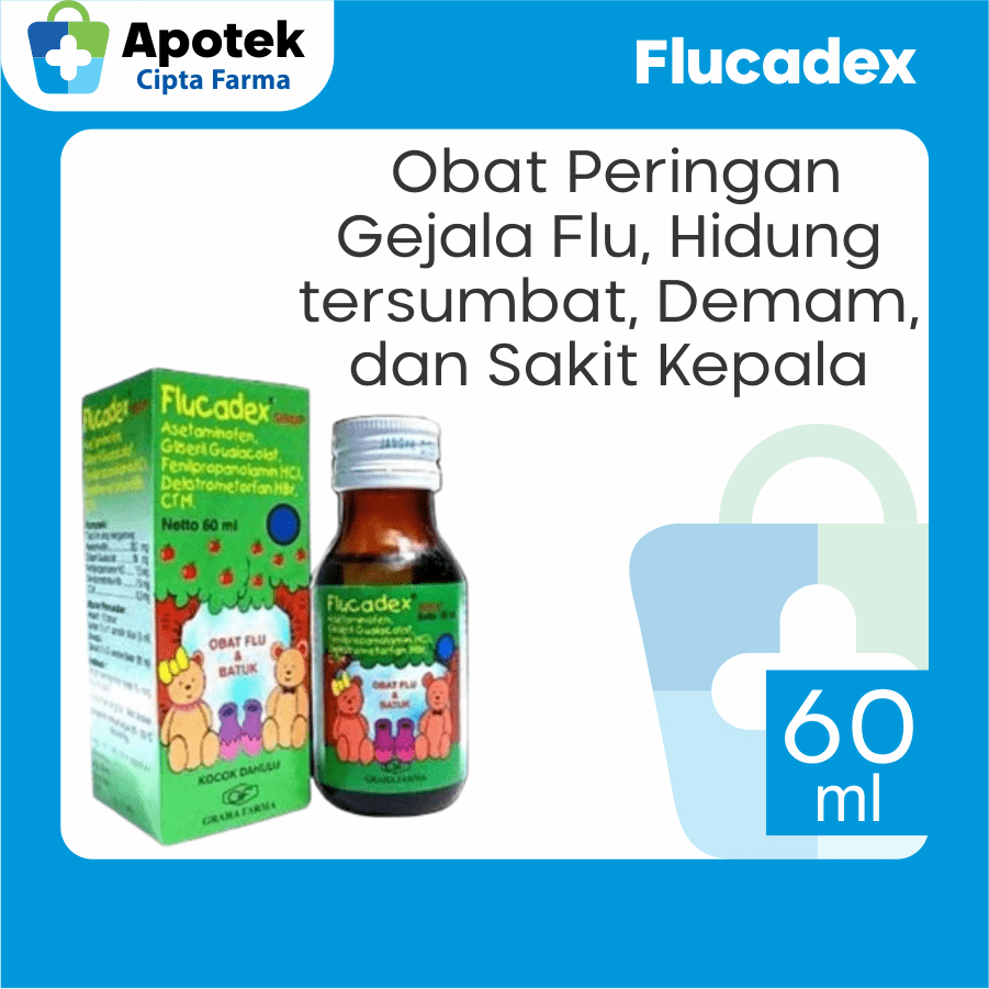 Flucadex Paracetamol Parasetamol Dextromethorphan Obat Batuk Pilek Flu Hidung Tersumbat Demam dan Sa