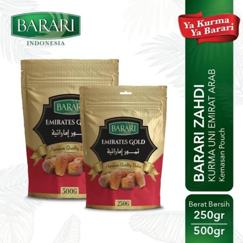 

Kurma Barari Emirates Gold Premium Kemasan Pouch Original