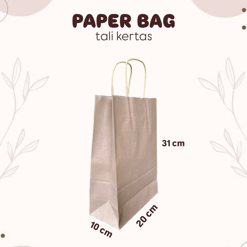 

Paper Bag Coklat Polos / Paper Bag Polos / Paper Bag Coklat Kraft BS / Tas Kertas Polos