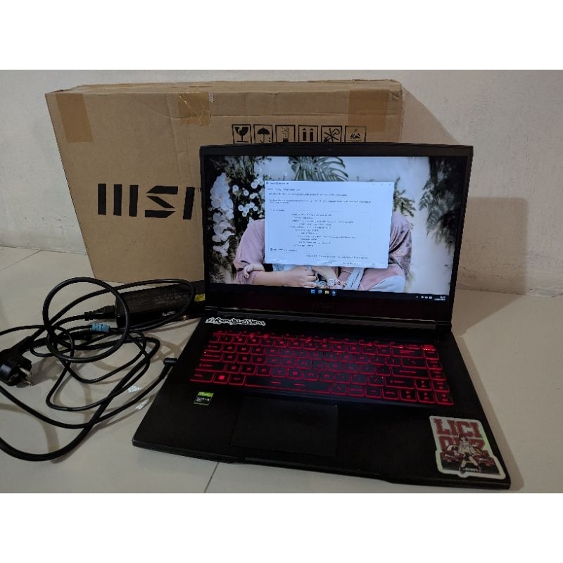 Laptop Gaming MSI gf63 thin 10sc