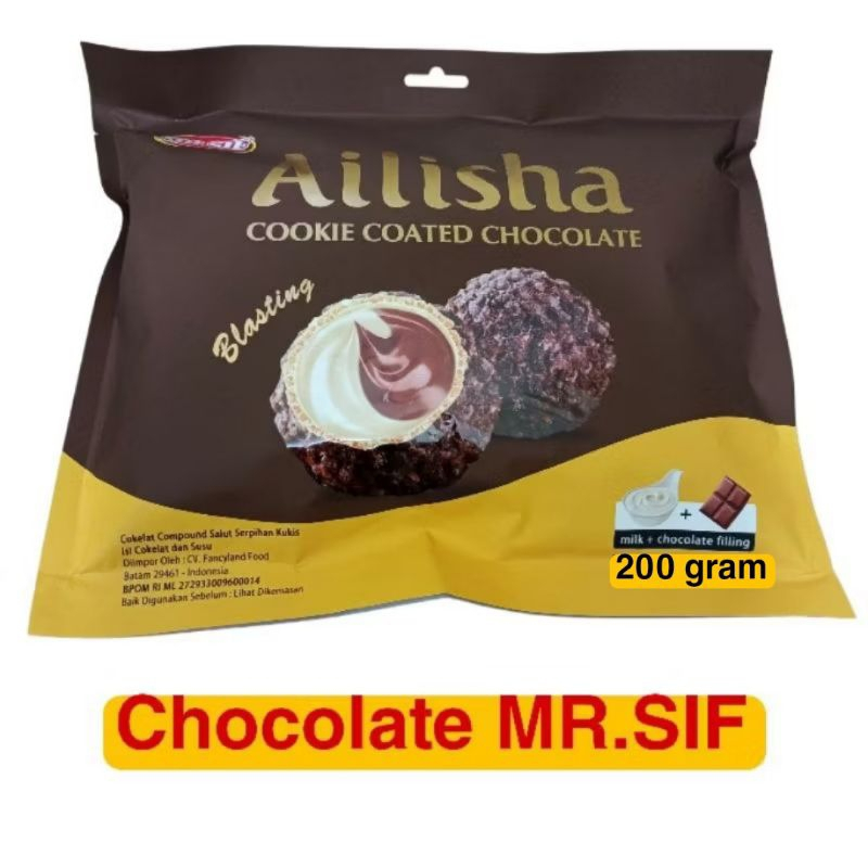 

AILISHA COOKIE COATED CHOCOLATE 200 GRAM - Ailisha Cruncy Ball/Ailisha Cookie/Ailisha Coated Chocolate/Ailisha Coklat/Ailisha Strawberry/Cokelat/Coklat Bola