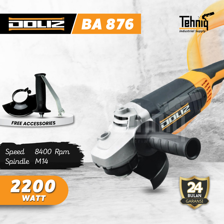 Doliz BA876 Mesin Gerinda Tangan Listrik Disc Angel Grinder Polisher 7 Inch