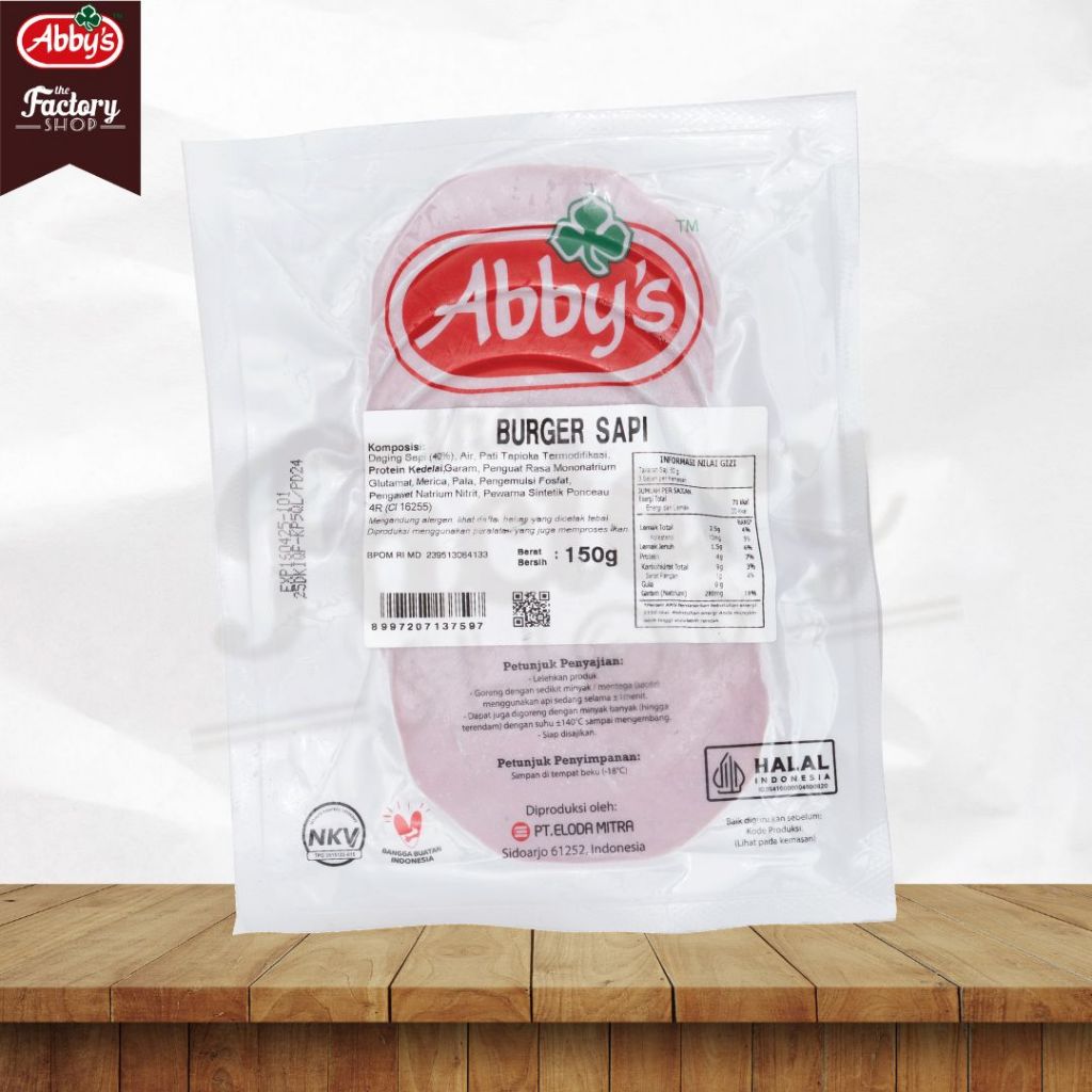

Abby Beef Burger Sapi 150gr
