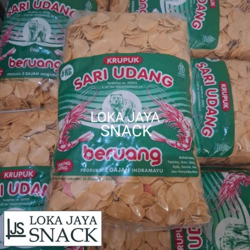

Kerupuk Sari Udang Cap Beruang kemasan 500gram dan 1 kilogram
