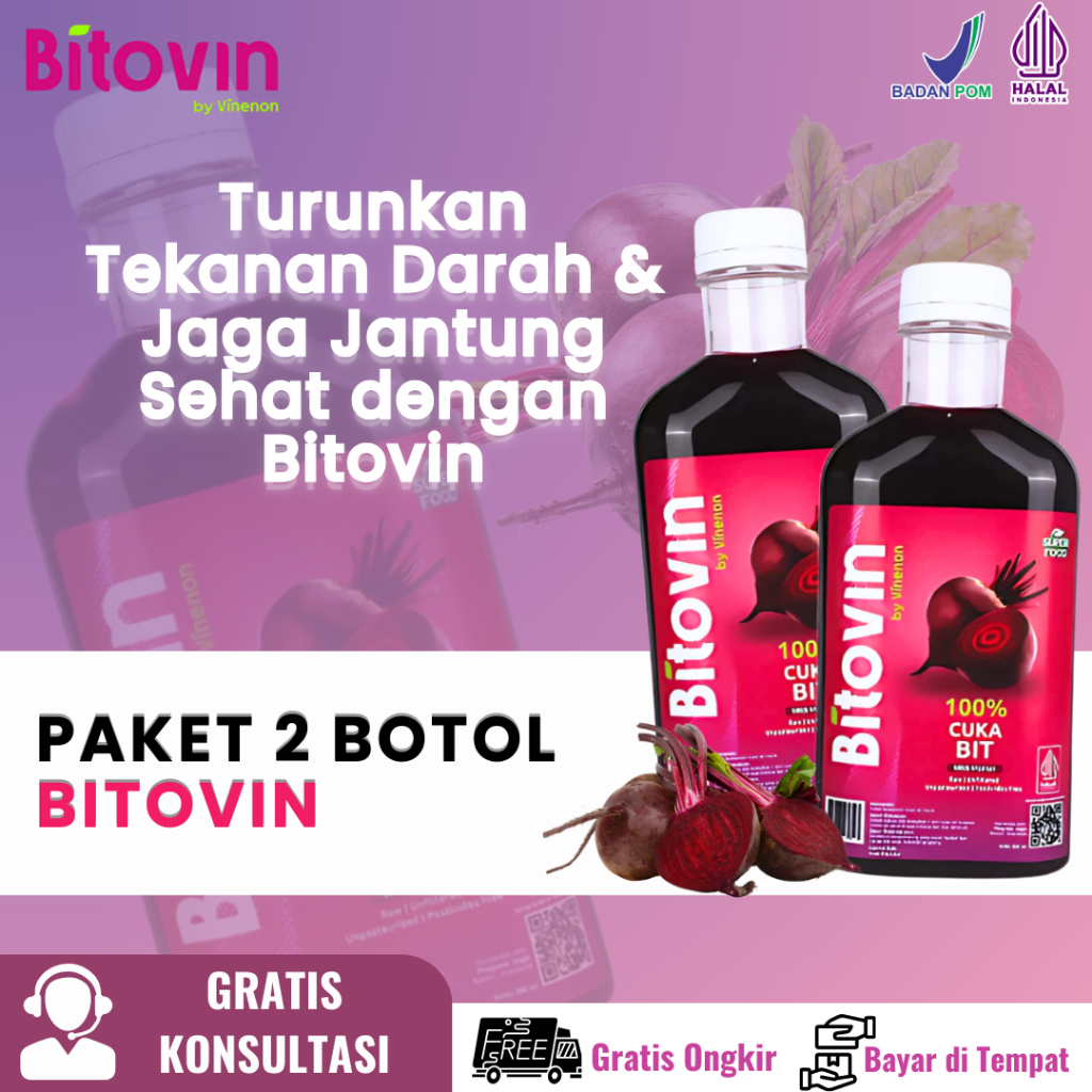 Bitovin Suplemen Kesehatan Jantung: Vitamin Untuk Jantung, 100% Cuka Buah Alami, Atasi Berbagai Masa