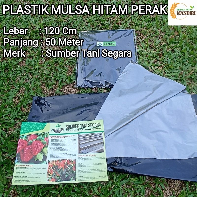 PLASTIK MULSA HITAM PERAK 50 METER MTR TANI LESTARI
