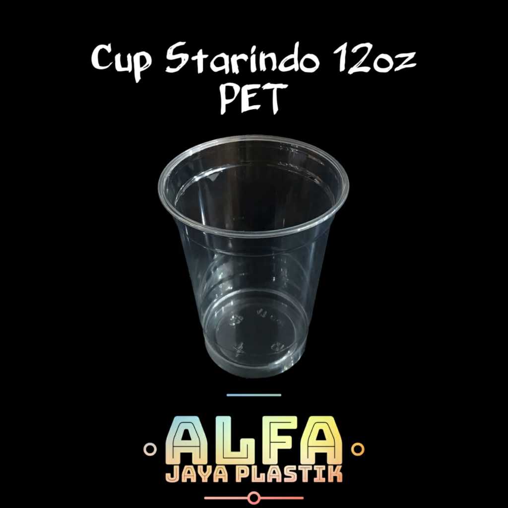 Cup gelas plastik 12oz PET / cup minuman