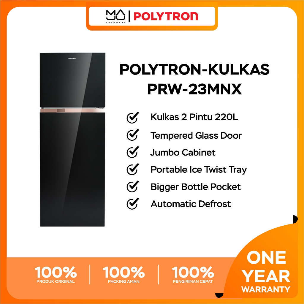Kulkas 2 Pintu POLYTRON PRW-23MNX (Black) New Model