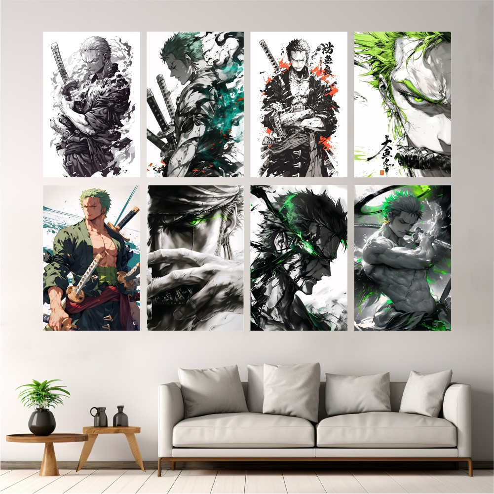 Hiasan Dinding Anime Roronoa Zoro | Poster Kayu Roronoa Zoro