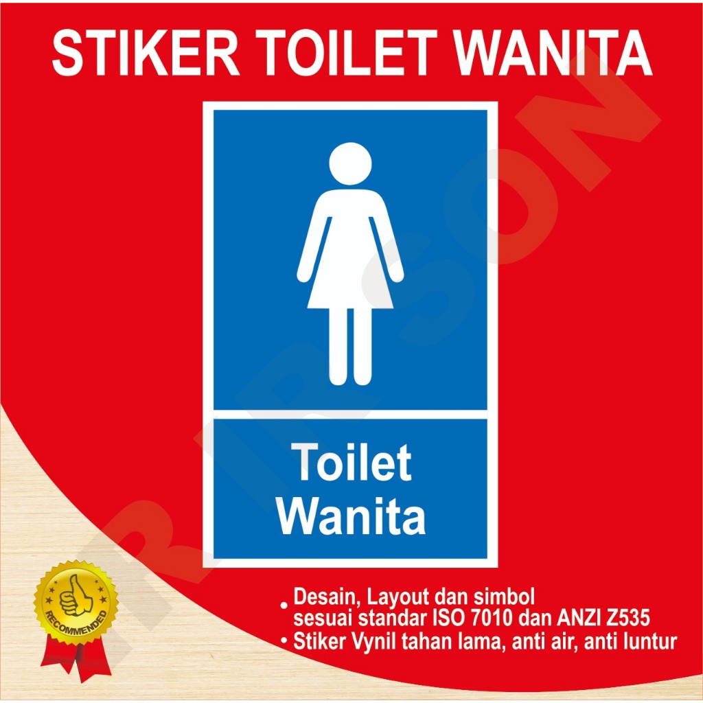 

STIKER TOILET WANITA SAFETY SIGN K3 ISO ANSI