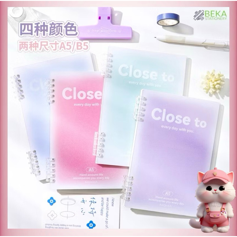 N20 Buku A5 Buku Tulis Sekolah Lucu Aesthetic Notebook Aesthetic Lose Leaf Binder untuk Kantor Sekol