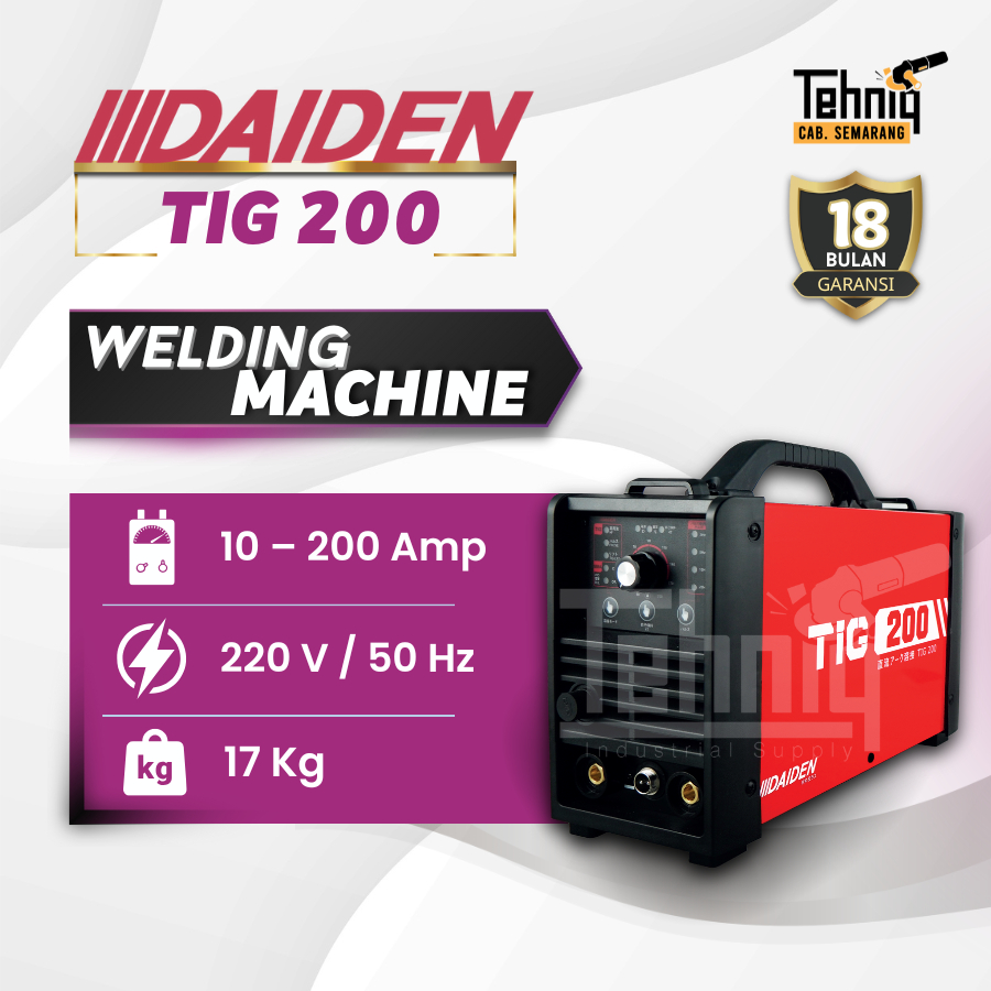 Mesin Las Listrik Argon Stainless Alumunium DAIDEN TIG 200 PULSE Trafo Las Daiden TIG 200