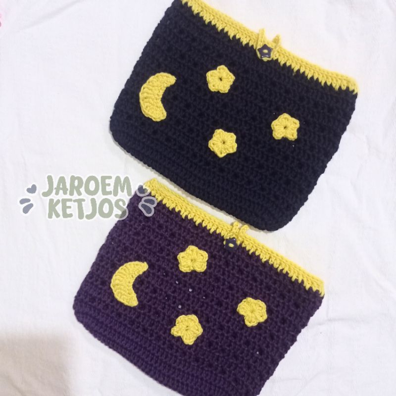 

Moonlight Book Sleeve Crochet | Sarung Buku Rajut