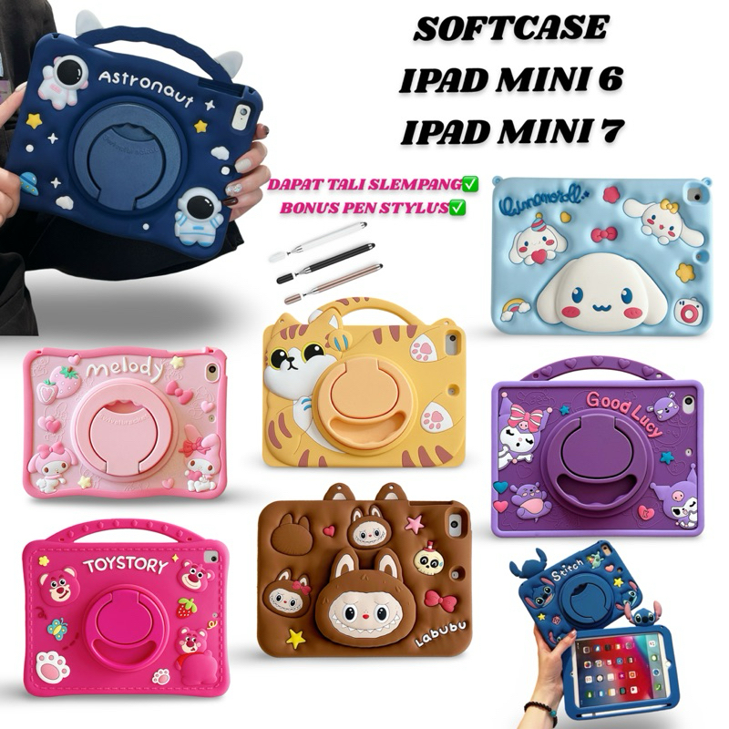 TERLARIS!!! Case Karakter for iPad Mini 6 / Mini 7 / Mini A17 Pro Softcase iPad Motif Lucu Anak