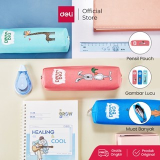 

Deli Pencil Pouch / Tempat Pensil Gambar Kartun Kelinci Singa Jerapah Lucu 20 CM Muat Banyak EH900