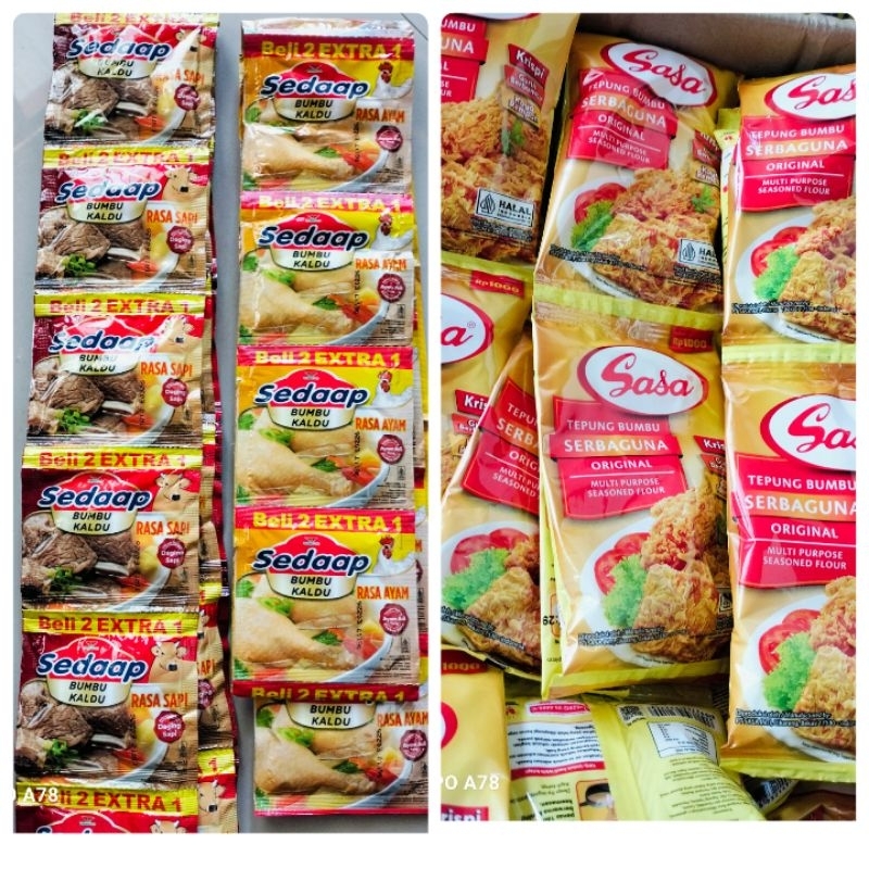 

tepung bumbu sasa paket hemat mix kaldo bubuk total 46 pics