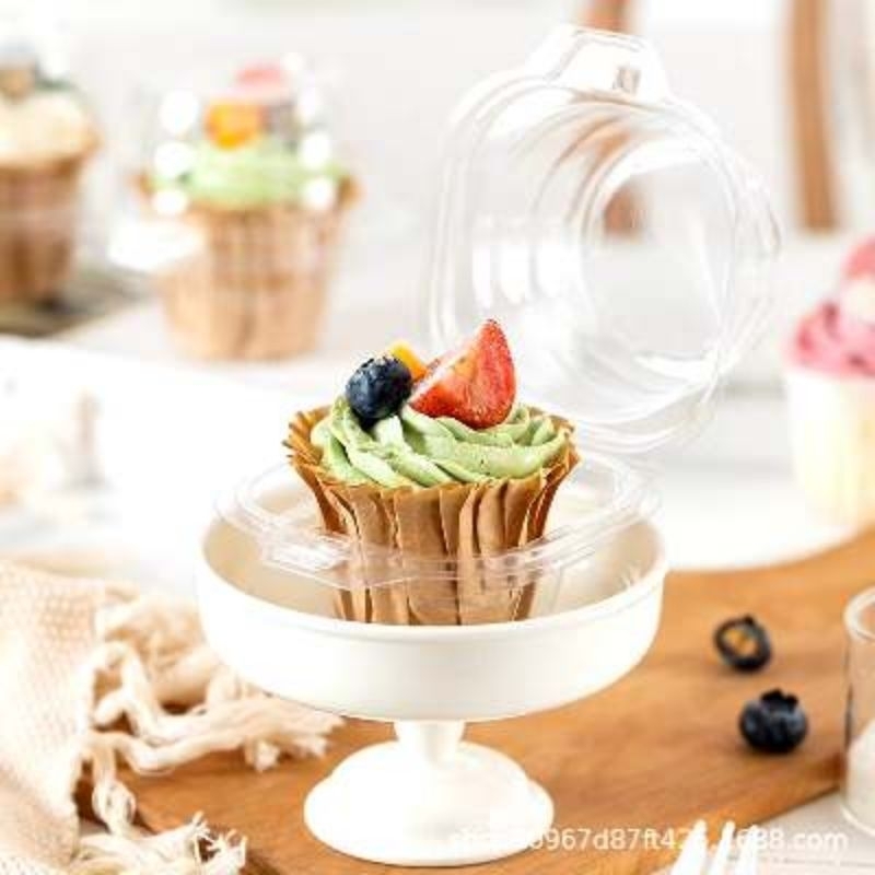 

Satuan- Box mika transparan alas cupcake 1/2- Box cupcake muffin cake bahan PET food grade