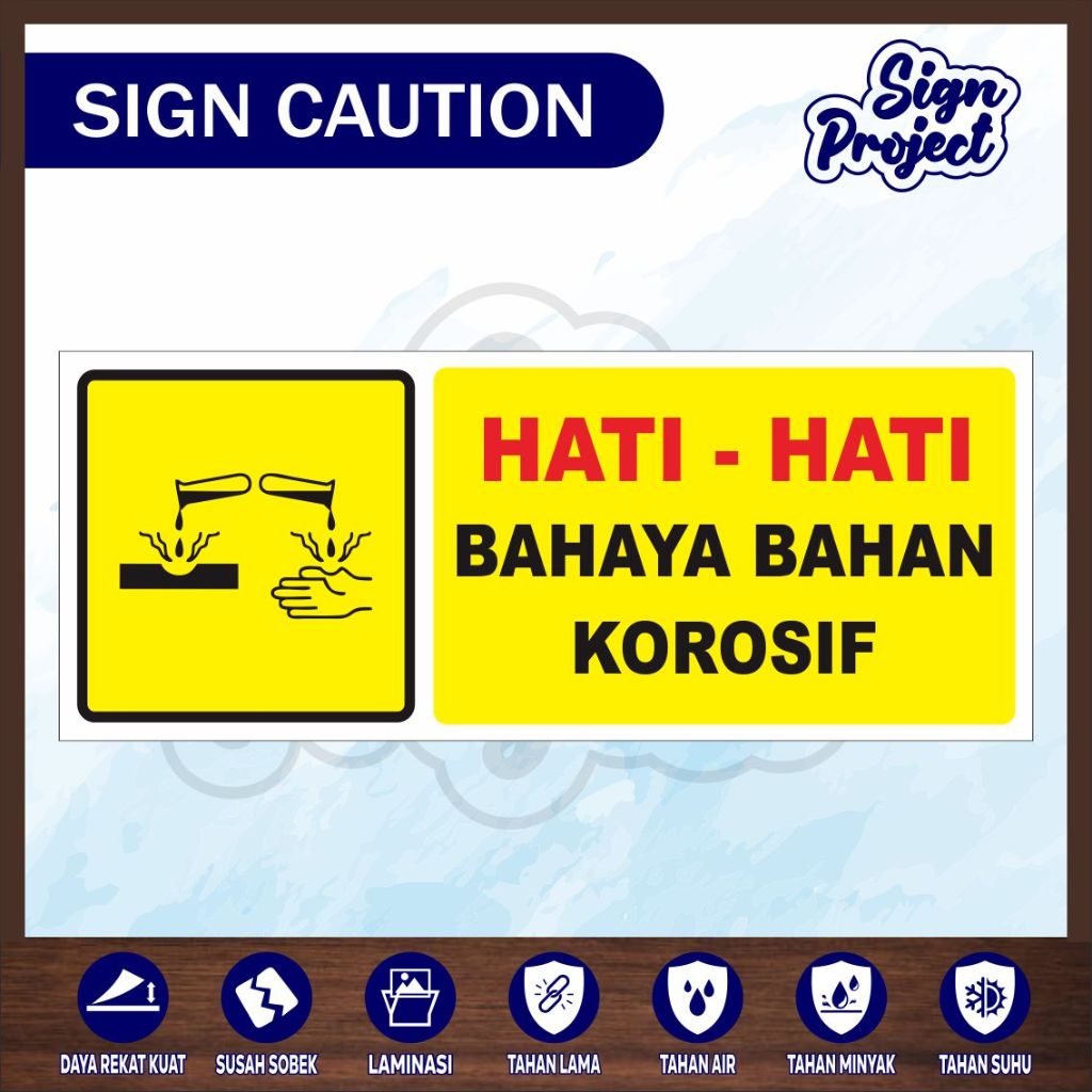 

Stiker Label Tanda Simbol Limbah B3 Stiker Bahan Berbahaya dan Beracun STIKER HAZMAT KOROSIF/Stiker Simbol Label K3 Limbah B3 Hazmat Korosif