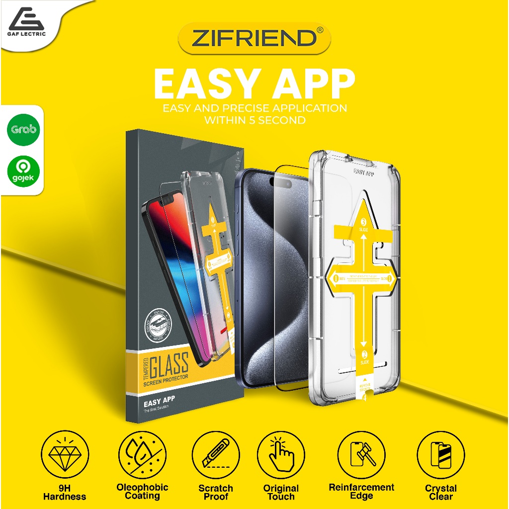 ZIFRIEND TEMPERED GLASS IPHONE 16 / 16 PLUS / 16 PRO / 16 PRO MAX / 16 SE ANTI GORES
