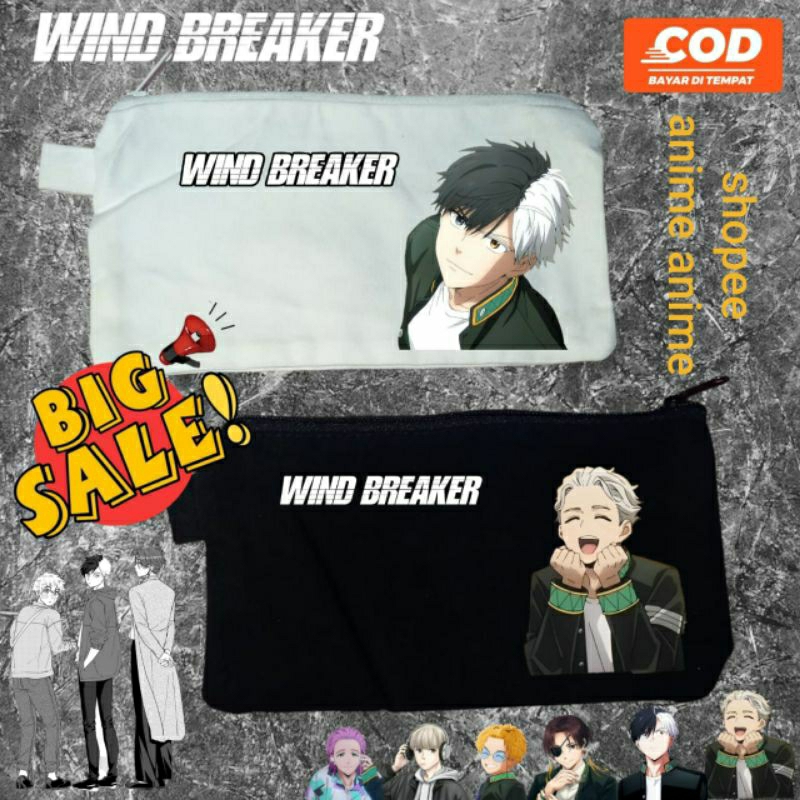 

Tempat Pinsil anime wind breaker pounch kanvas tepak haruka sakura suo hayato nirei tempat simpan alat tulis