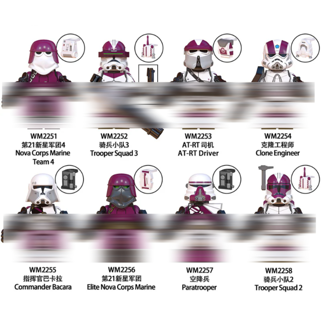 WM6127 Clone Trooper Star Wars Nova Corps Marine Team 4 Trooper Squad 3 AT-RT Driver Clone Engineer 
