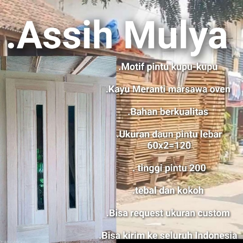 kusen dan pintu kupu-kupu dari bahan kayu Meranti marsawa oven