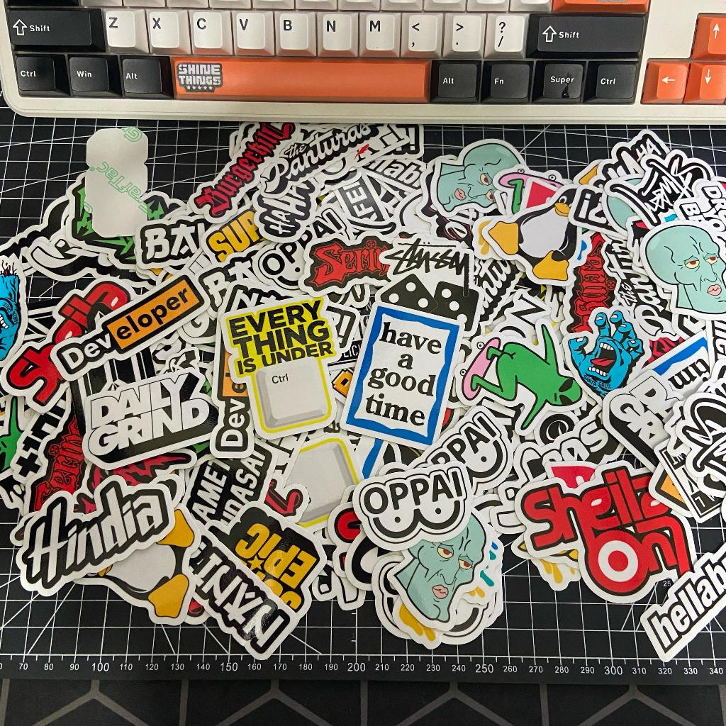 

Stiker Graftac Brand Aesthetic Lucu Satuan || sticker band helm laptop motor Maternal stussy HAGT