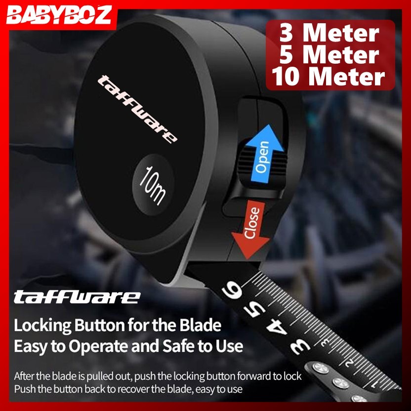 BABYBOZ - ORIGINAL Taffware Meteran Roll Tape Measure Lock System 16mm 18mm 25mm 3M 5M 10M
