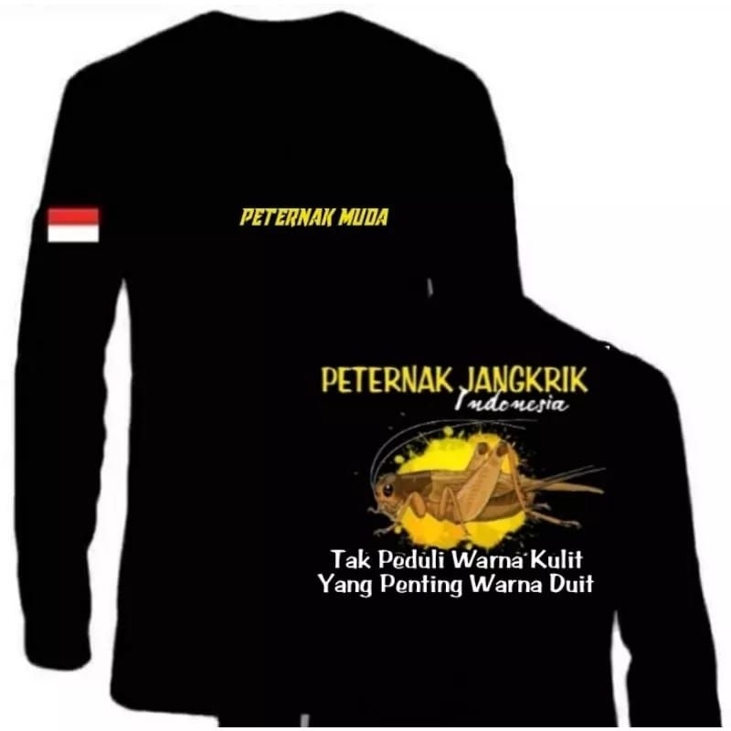 KAOS LENGAN PANJANG TEMA PETERNAK JANGKRIK