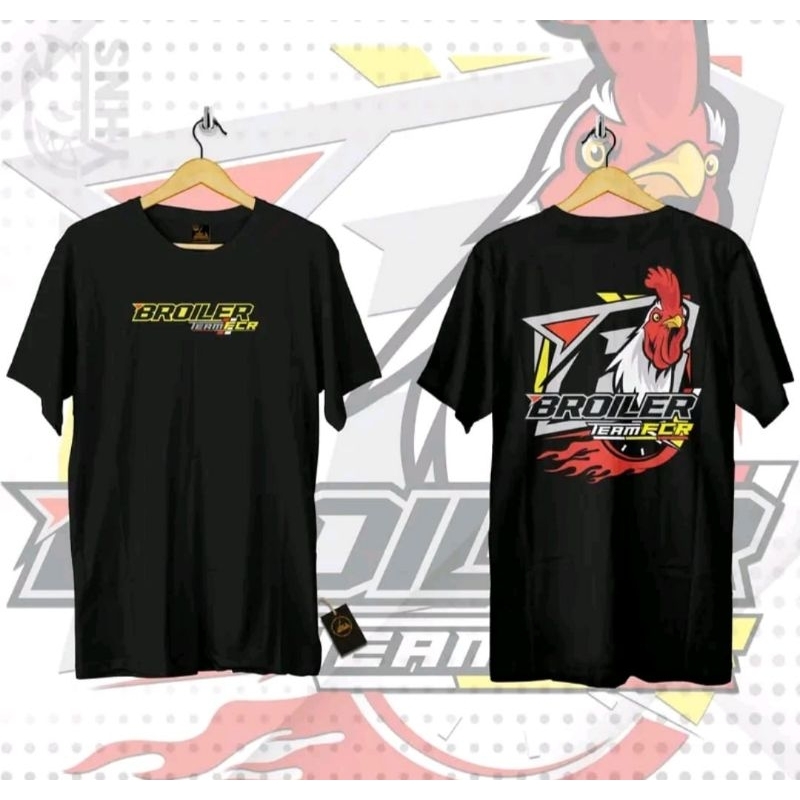 KAOS HITAM BROILER TEAM FCR DESAIN KEREN  AYAM JAGO