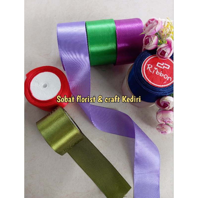 

1 Roll Pita Satin 5cm Pita Hias Pita Kerajinan Pita Kado Satin Ribbon 5cm