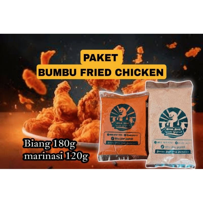

paket bumbu fried chiken B300 (biang 180g+ marinasi 120g)