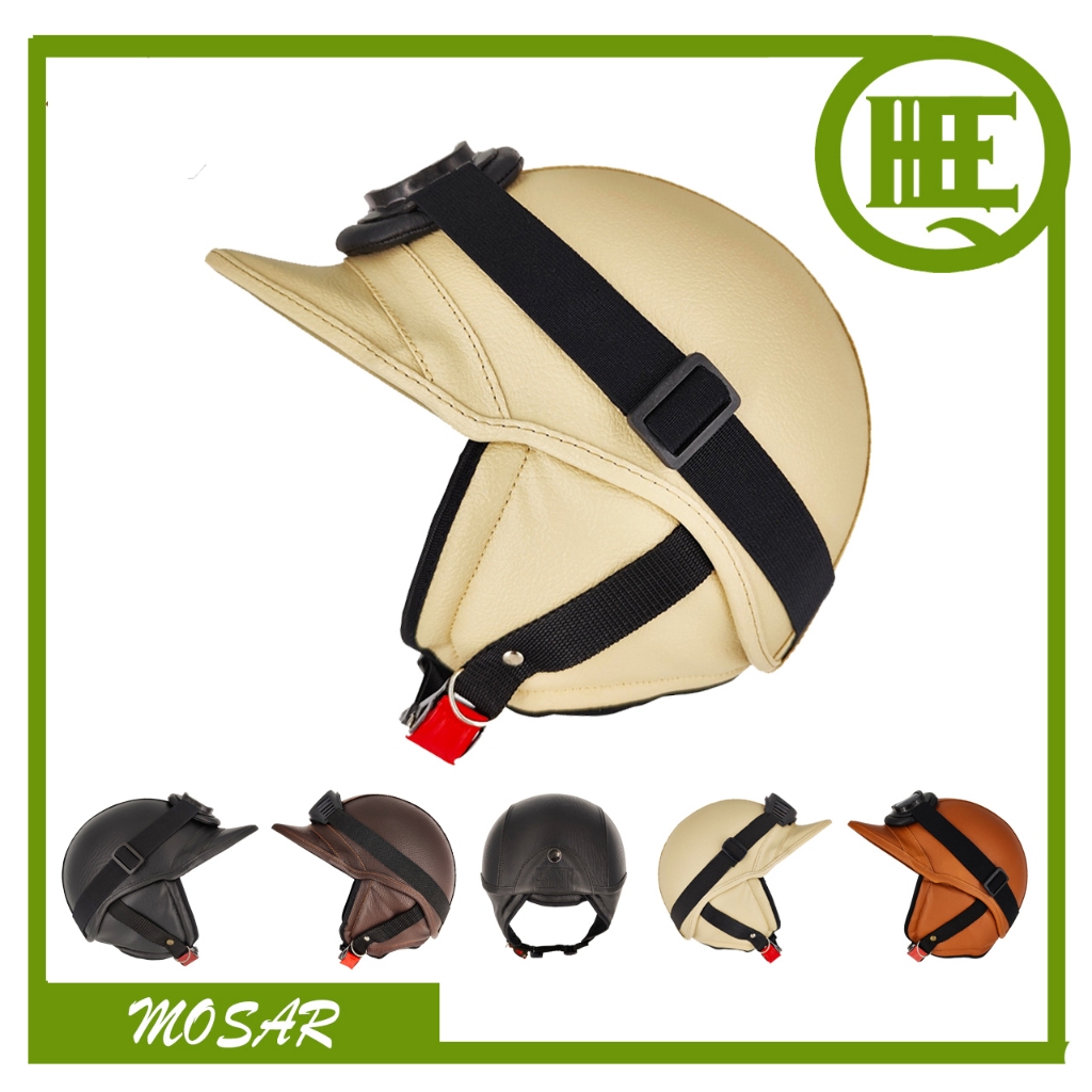 MO3 Helm Kulit Sintesis Helm Dewasa Helm Mosar Topi Helm Motor Helm Berkuda