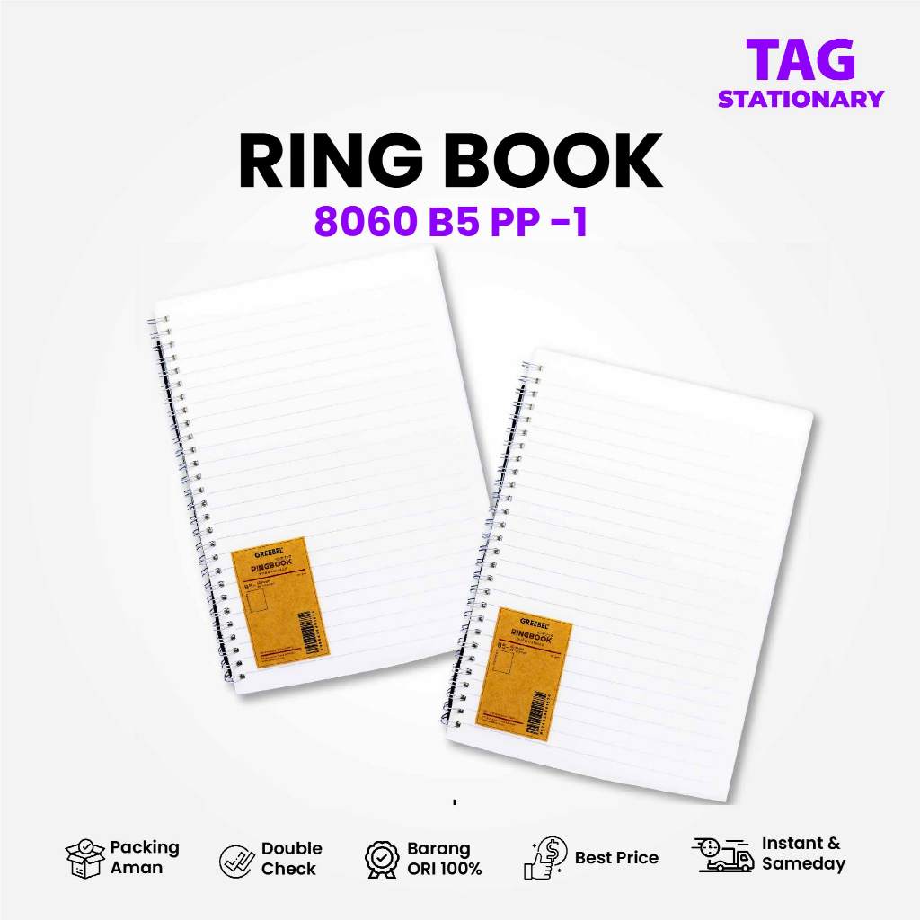 

GREEBEL Buku Tulis Ring Spiral / Ring Book 8060 B5 PP-1 / Buku Catatan Spiral Timur Agung Grosir