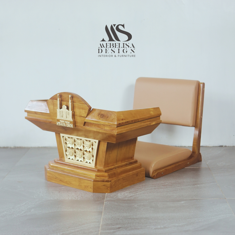 Meja Majelis Mimbar Duduk Kayu Jati Set Kursi
