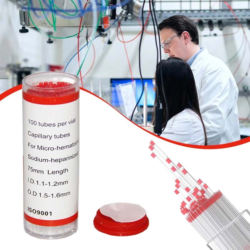 Isi 100 Tabung Pipa Kapiler Hematokrit Tabung Mikro Kapiler Hematokrit Tube Micro Haematocrit Pipa K