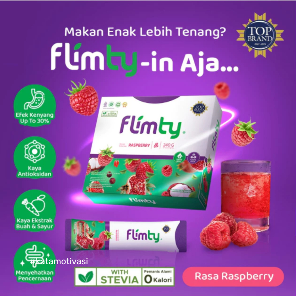 Flimty Fiber Rasa Rasberry Obat Diet 1 Box 16 Sachet Original / Flimty Fiber Original