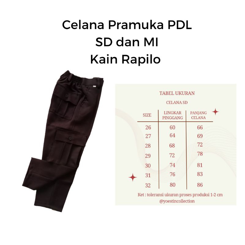 Celana Pramuka SD rapilo pdl