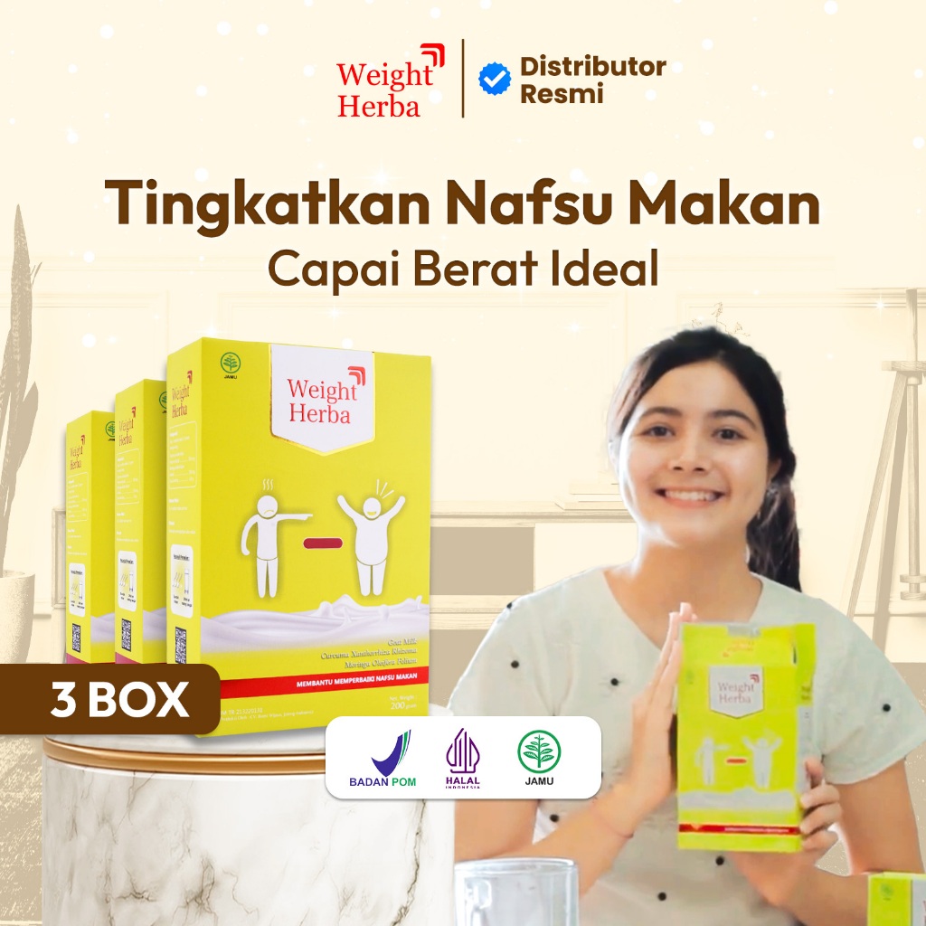 

WEIGHT HERBA 3 Box Susu Penambah Berat Badan dan Nafsu Makan Original Alami 200 Gram