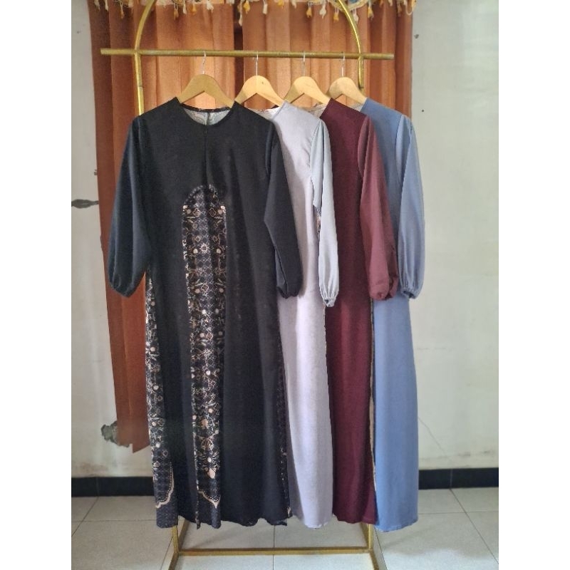Gamis rayon diamond premium etnik raya terbaru lebaran 2025 by Mahira Fashion