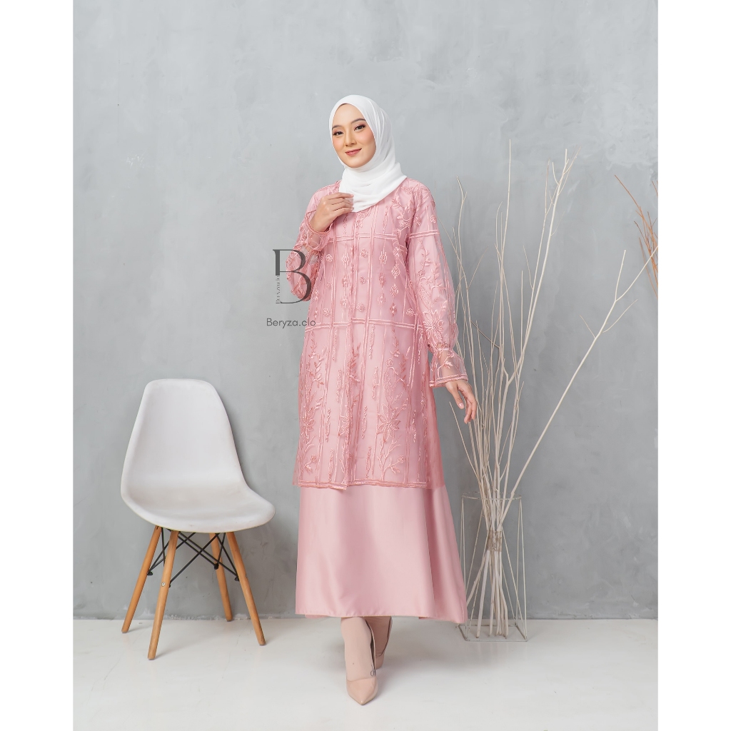 RADIFA DRESS SET OUTER BRUKAT TILE POLKADOT GAUN LAMARAN DRESS KONDANGAN BUSANA BRIDESMAID GAMIS REM