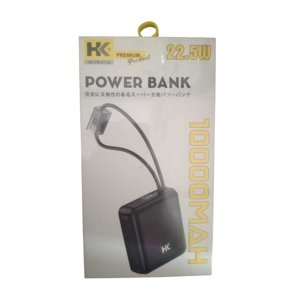 POWERBANK HK PORTABLE 10000MAH D - 133 PD 22.5W FAST CHARGER